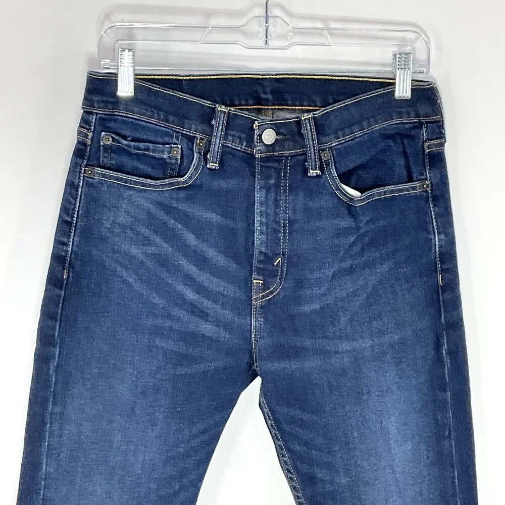 Levis‎ Jeans Mens 31x29 Blue Slim Straight Dark Wash Mid Rise Stretch Denim